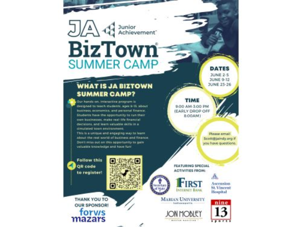 JA Indy BizTown Summer Camp Signup Image